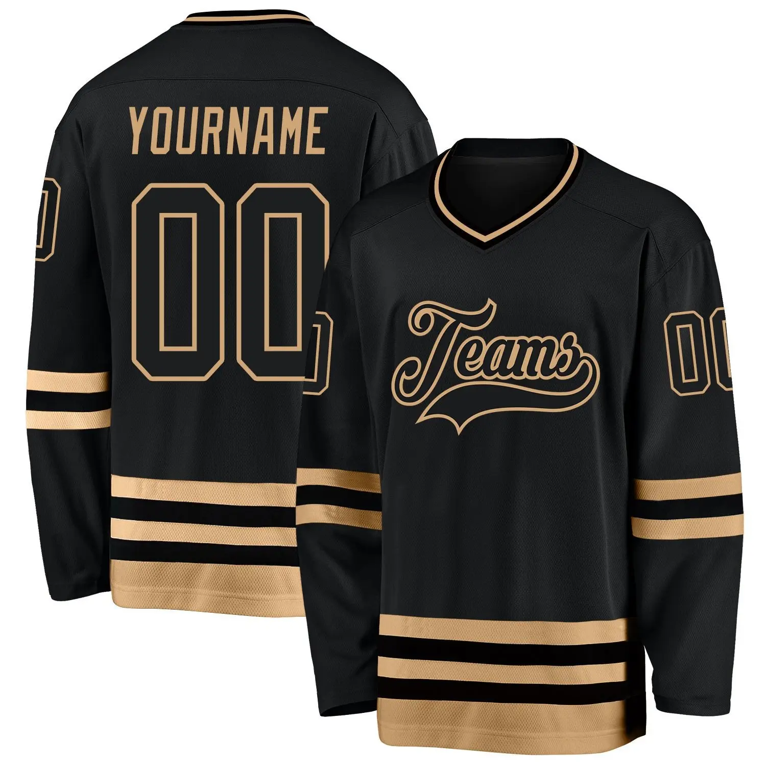 black black old gold custom hockey jersey hz3qr
