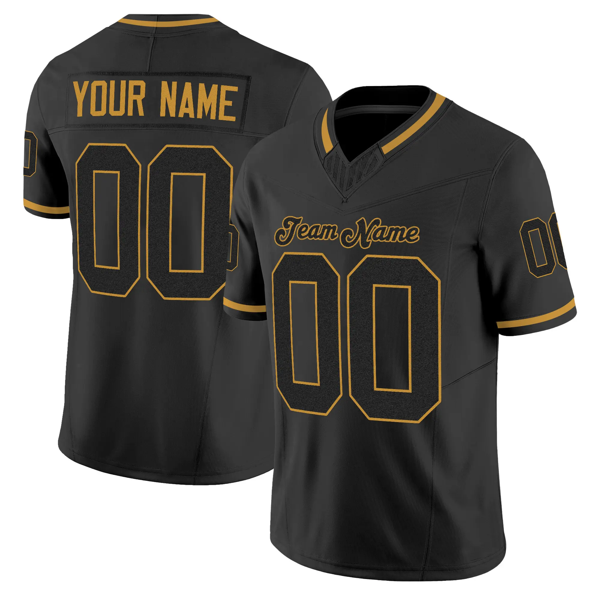 black black old gold mesh custom football jersey o9c5g