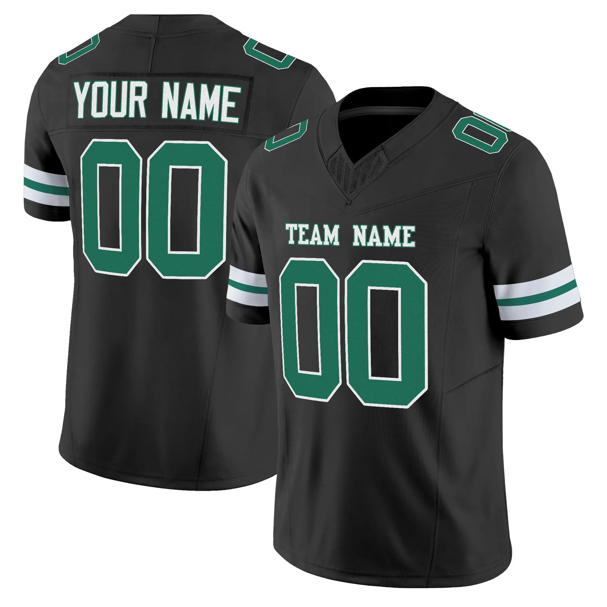black kelly green white mesh custom football jersey 02g67