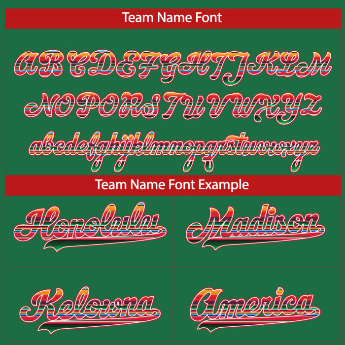 green mexico flag serape pattern custom baseball jersey r8nw2