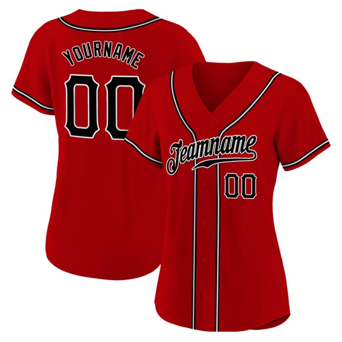 red black white custom baseball jersey 60sqk