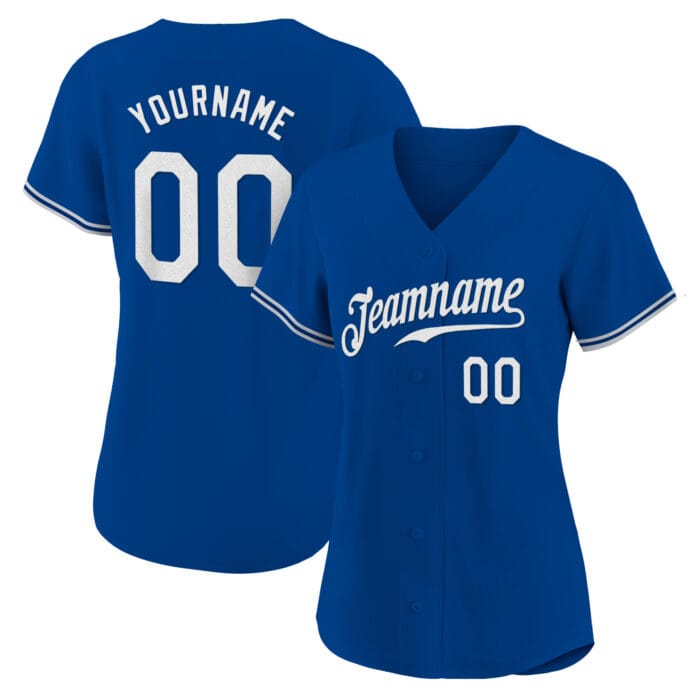 royal white custom baseball jersey uppwm