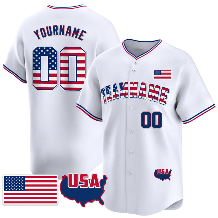 white american flag royal custom baseball jersey y281s